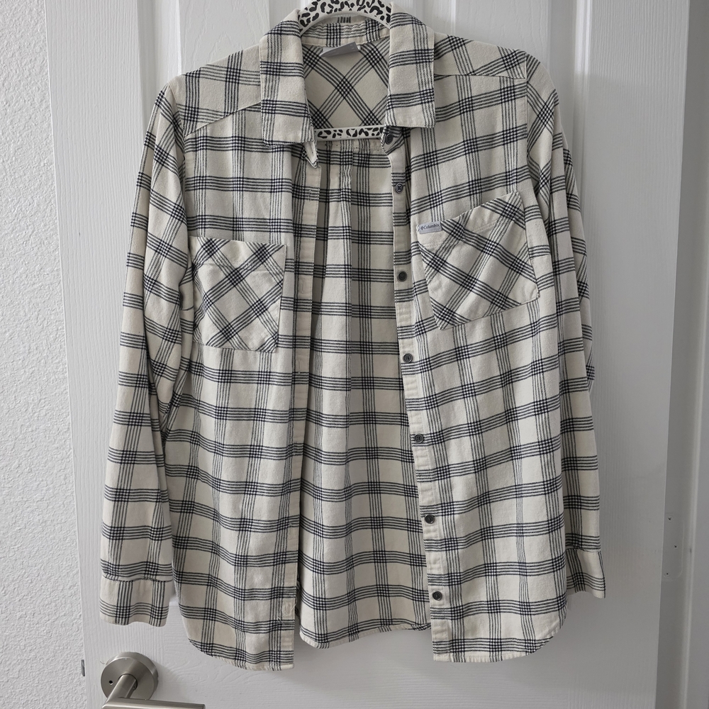 Columbia Black and White Plaid Shirt